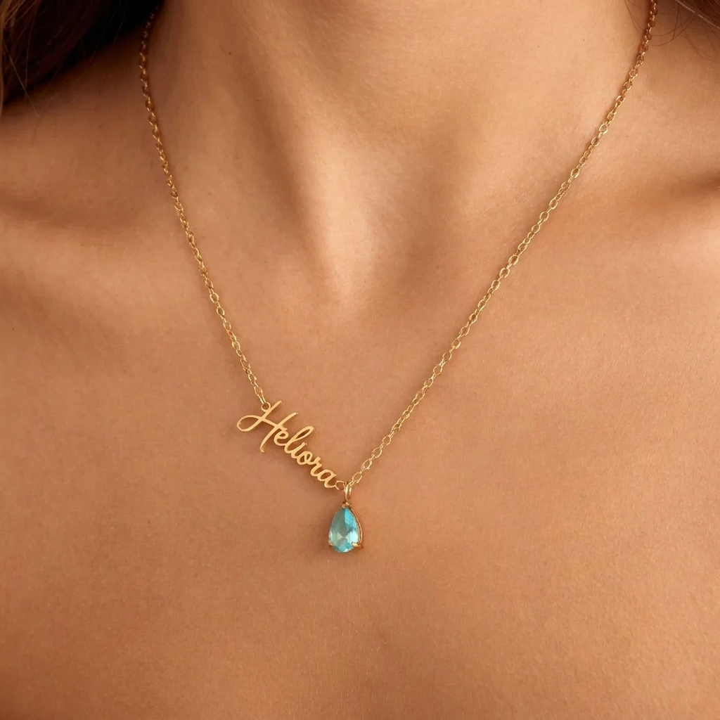 Heliora™ - La collana personalizzata con il tuo nome e la tua pietra di nascita